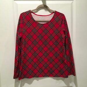 Appleseed’s Long Sleeve Red Plaid Top size M